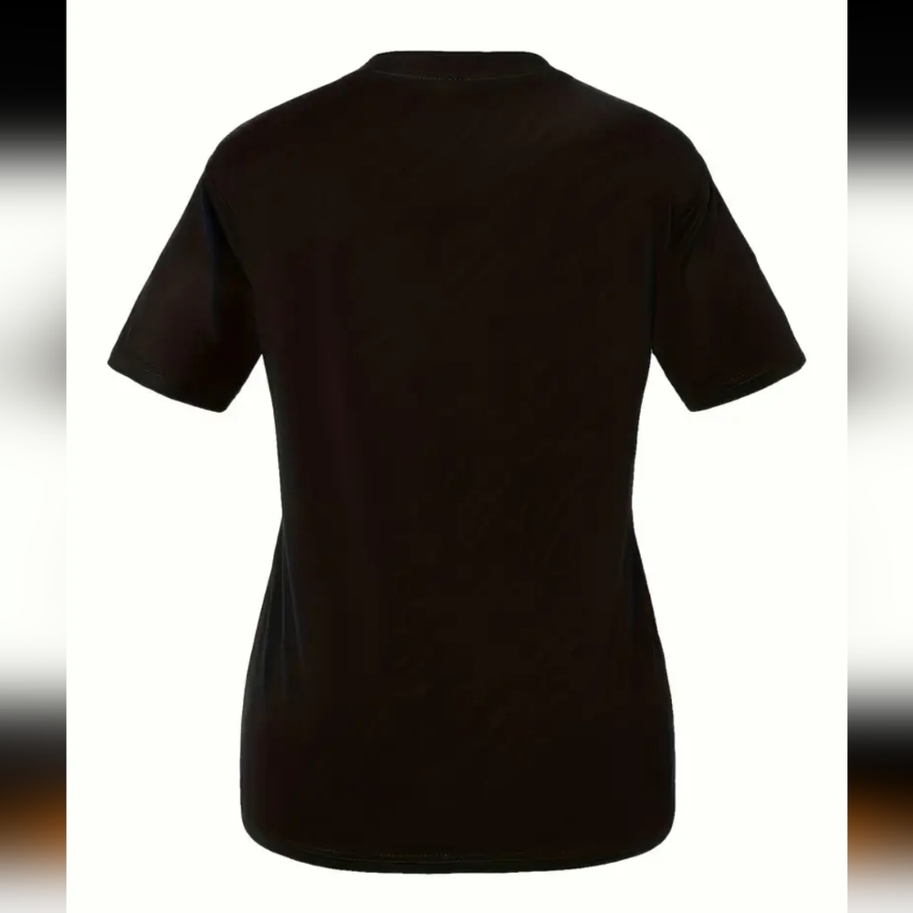 *SOLD* QUEEN BEE Crystal Beaded Black Fitted Tee Crown Bee Sz XXL (14) - Picture 4 of 8